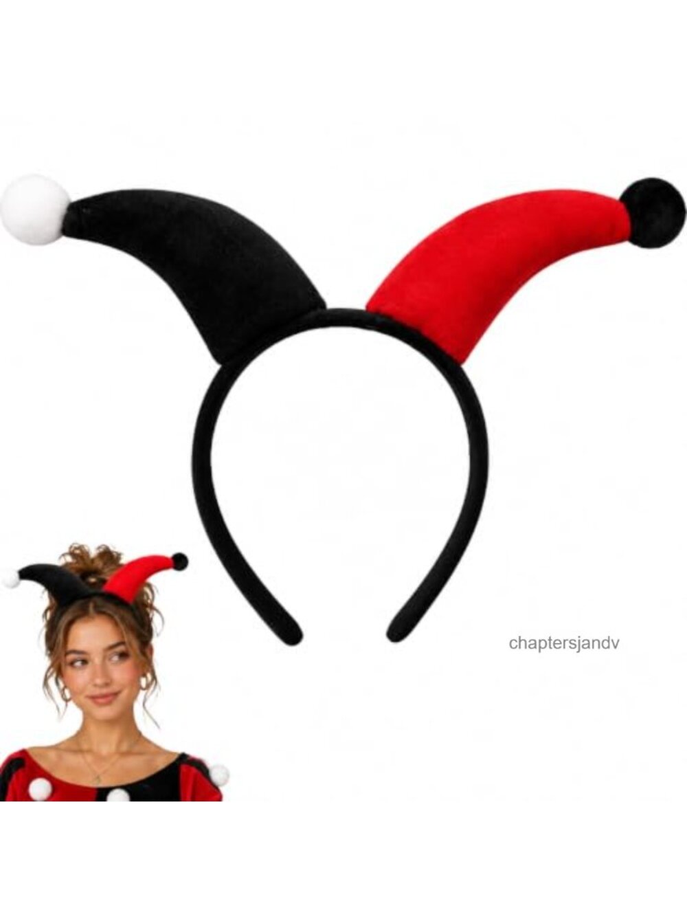 Plush Jester Headband Fuzzy Halloween Costume Accessory